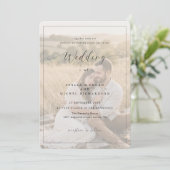 モノクロオーバーレイ写真の結婚式 招待状 (スタンド正面)