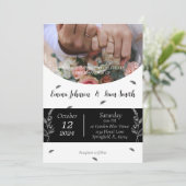 モノクロオーバーレイ写真 招待状 (スタンド正面)