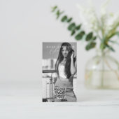 モノクロカスタムフォトポートレートテンプレート 名刺 (スタンド正面)