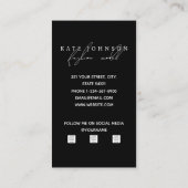 モノクロカスタムフォトポートレートテンプレート 名刺 (裏面)