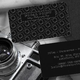 モノクロカメラパターンのミニマルな写真撮影デザイン 名刺