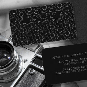 モノクロカメラパターンのミニマルな写真撮影デザイン 名刺