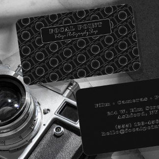 モノクロカメラパターンのミニマルな写真撮影デザイン 名刺
