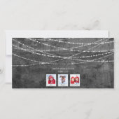 モノクロカラーポップ・アートのダッシュトナカイ3フォトカード (裏面)