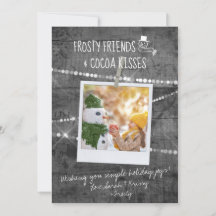 モノクロカラーポップ・アートのフレンズ霜の降りた雪だるまカード