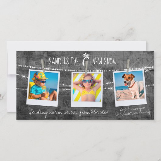 モノクロカラーポップ・アートのフロリダホリデー3 – フォトカード (正面)