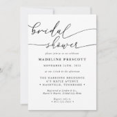 モノクロカリグラフィーブライダルシャワー 招待状 (正面)