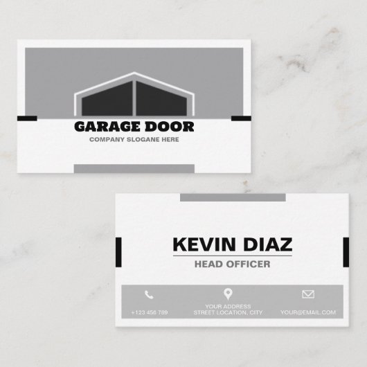 モノクロガレージドア 名刺 (正面/裏面)