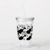 モノクロギター音楽名前をカスタムする アクリルタンブラー (左)