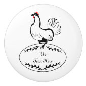 モノクロクラシックの卵の鶏 セラミックノブ (正面)