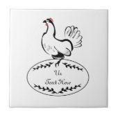 モノクロクラシックの卵の鶏 タイル (正面)