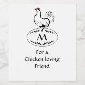 モノクロクラシックの卵の鶏 ワインラベル (シングルラベル)