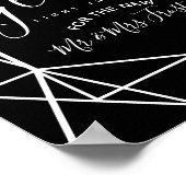 モノクロクリスタルジオ愛グロー結婚式パーティー ポスター (角)