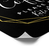 モノクロクリスタルgeoコーヒーバーステーションの標識 ポスター (角)