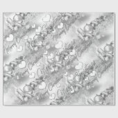 モノクロクリスマスのテーマの包装紙 ラッピングペーパー (フラット)