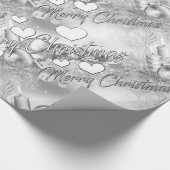 モノクロクリスマスのテーマの包装紙 ラッピングペーパー (角)