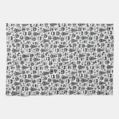 モノクロクリスマスデザイン キッチンタオル (横)