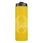 モノクロクールイエロートレンディースクリプトモノグラム タンブラー (正面)
