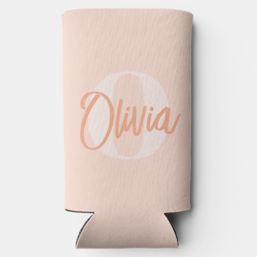 モノクロクール赤面ピンクトレンディースクリプトモノグラム スリム缶クーラー (裏面)