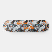 モノクログラフィティ&オレンジ「高速ライブライド」 スケートボード (横)