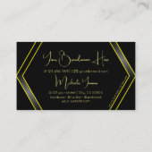 モノクログラムで黒と黄色の派手な目を引く 名刺 (裏面)