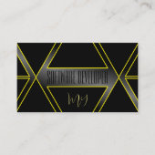 モノクログラムで黒と黄色の派手な目を引く 名刺 (正面)