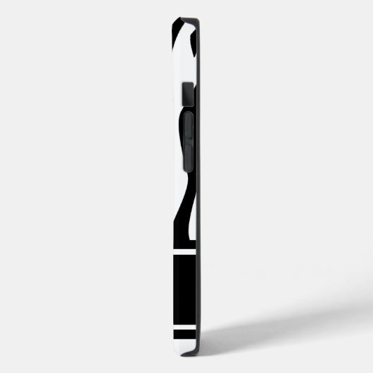 モノクログラム付き黒ゼブラ印刷 Case-Mate iPhoneケース (裏面 / 左)