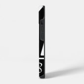 モノクログラム付き黒ゼブラ印刷 iPhoneケース (左側面)