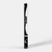 モノクログラム付き黒ゼブラ印刷 iPhoneケース (右側面)