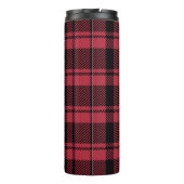 モノクログラム名の付いた赤と黒の格子縞 タンブラー (裏面)