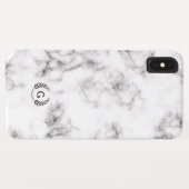 モノクログラム小麦ローレル黒と白大理石 Case-Mate iPhoneケース (裏面(横))