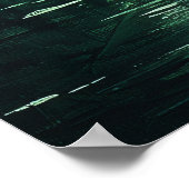 モノクログリーンの神秘的な森の月 ポスター (角)