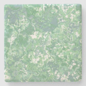 モノクログリーンマーブル ストーンコースター (正面)