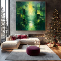 モノクログリーン抽象芸術ジャングルの風景