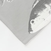 モノクログレイの魚 フリースブランケット (角)