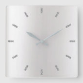 モノクログレイグラデーションバーミニマルブラック スクエア壁時計 (正面)