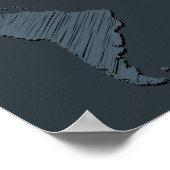 モノクログレイミニマリスト世界地図 ポスター (角)