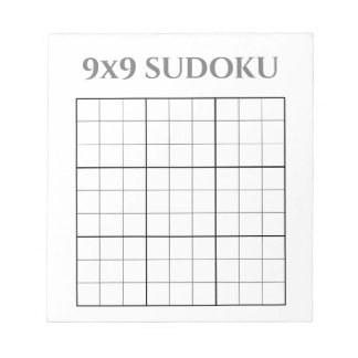 モノクログレーとホワイトの9x9数独テンプレート ノートパッド