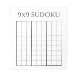 モノクログレーとホワイト9x9スドクテンプレート ノートパッド
