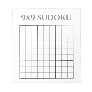 モノクログレーとホワイト9x9スドクテンプレート ノートパッド