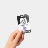 モノクログレーの三角形セキュリティスタッフの写真ID バッジ (手持ち)