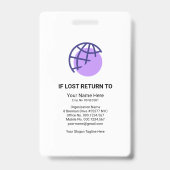 モノクログレーの三角形セキュリティスタッフの写真ID バッジ (裏面)