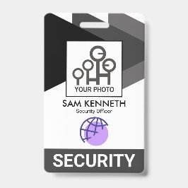 モノクログレーの三角形セキュリティスタッフの写真ID バッジ