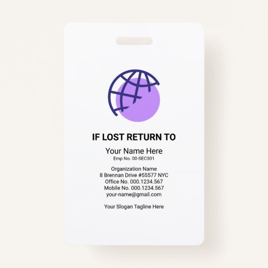 モノクログレーの三角形セキュリティスタッフの写真ID バッジ (裏面)