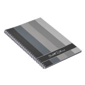 モノクログレーストライプカラー線パターン名 ノートブック (右側)