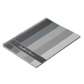 モノクログレーストライプカラー線パターン名 ノートブック (左側)