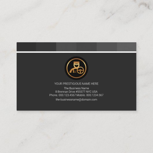 モノクログレーストライプボックスドライバ運転手 名刺 (裏面)