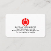 モノクログレー電源アローズ電気技師 名刺 (裏面)