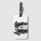 モノクロコリ縁どー荷物タグ新規 ラゲッジタグ (正面縦)