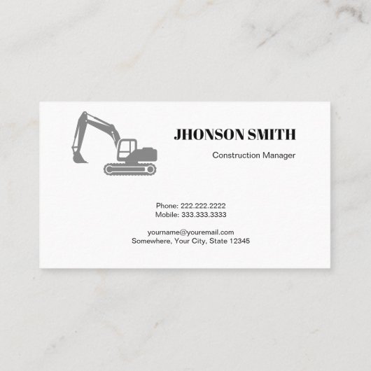 モノクロコンセプト重機建築 名刺 (裏面)